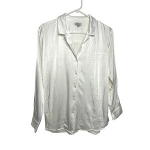 Rails Shirt Women's M‎ Nami White Satin Button Up bridal shimmering holiday